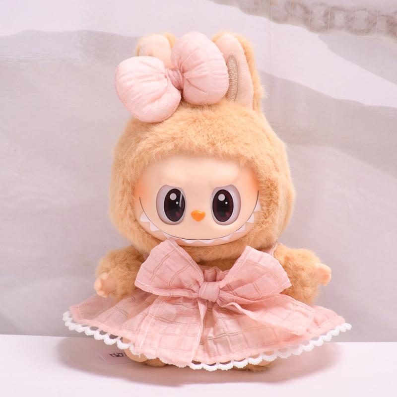 2dílná sada oblečení pro panenky Labubu, doplňky, stylová sada kawaii oblečení vhodná pro panenku Labubu o velikosti 15 cm a 17 cm