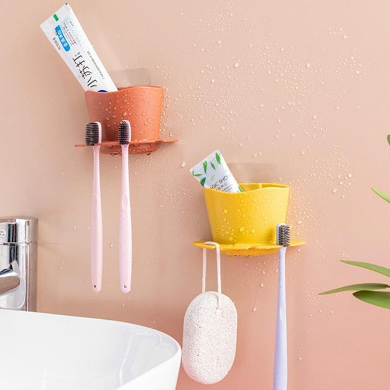 1PCS/Punch-free Razor Storage Rack Bathroom Wall Hanging Brushing Tooth Washing Toothbrush Holder Ra