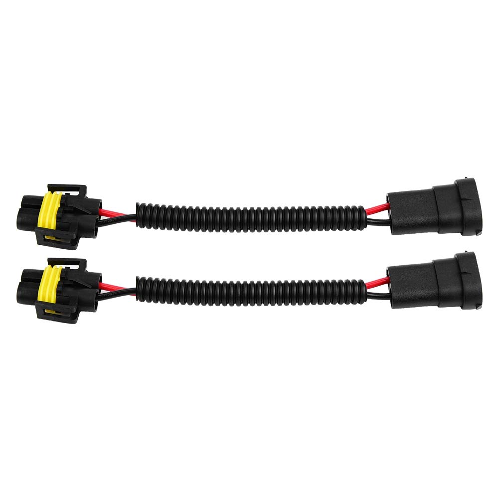 Qiilu [2 Pieces] Headlight Fog Lamp Extension Wiring Harness Socket
