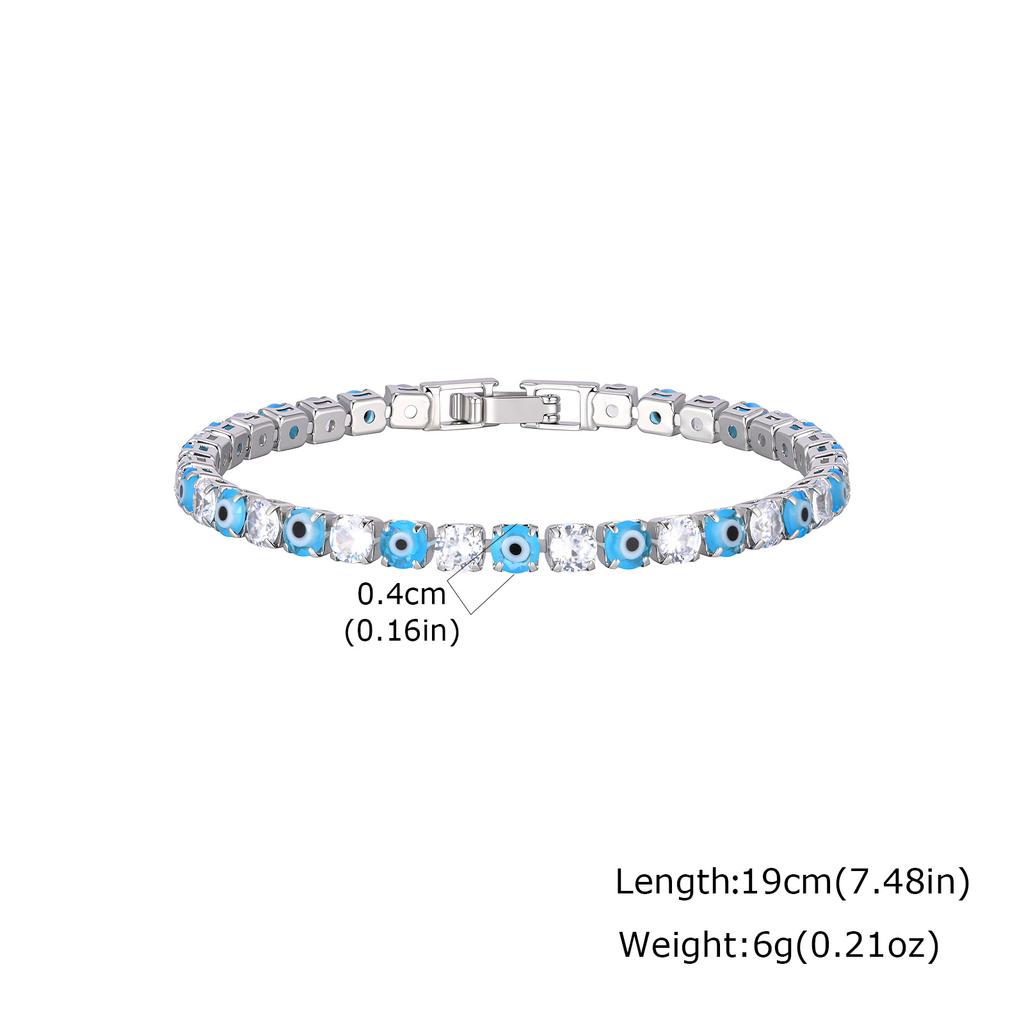 Colorful Crystal Tennis Bracelet For Women Fashion Cubic Zirconia Bracelets Devil's Eye Chain Bracelet Luxury Jewelry Gift