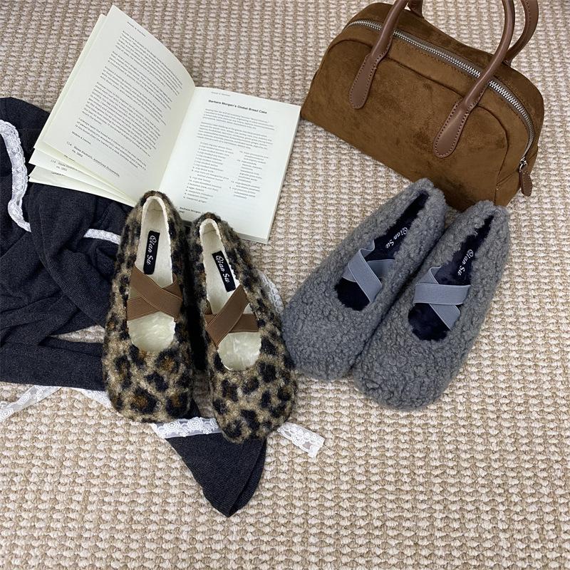 In the Winter Korean Version, the Height Is Increased. Mary Jane Woolen Fabric, Autumn Wool Shoes Feel Fleece, Single Shoes, Women's Shoes, French Sho