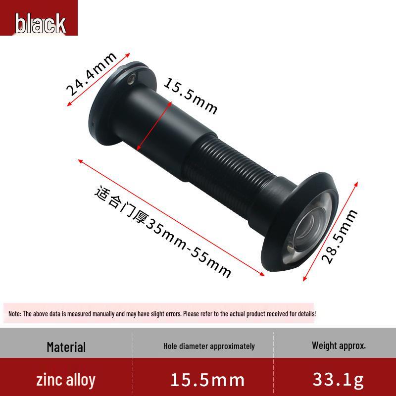 Zinc Alloy Anti-theft Peephole with Anti-pry and Anti-disassemble Features for Main Doors (14/16mm Diameter).