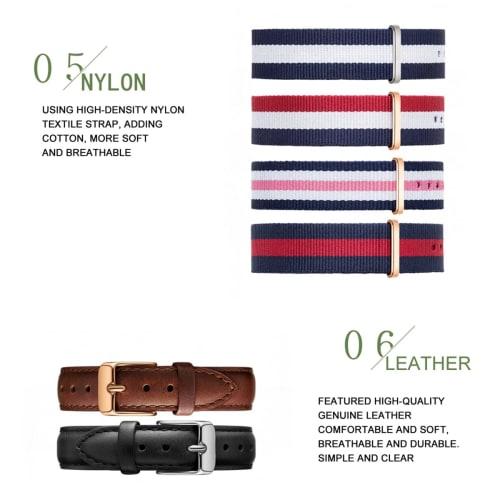 Hannah Martin Women's Watch, Stylish, Classic, Simple, Business Watch, Japanese Quartz Movement, Genuine Leather Band, Black