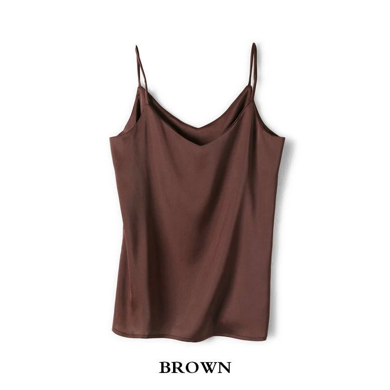 Smooth Suspender Solid Color Base Shirt Glossy Sling Pure Color Base Shirt