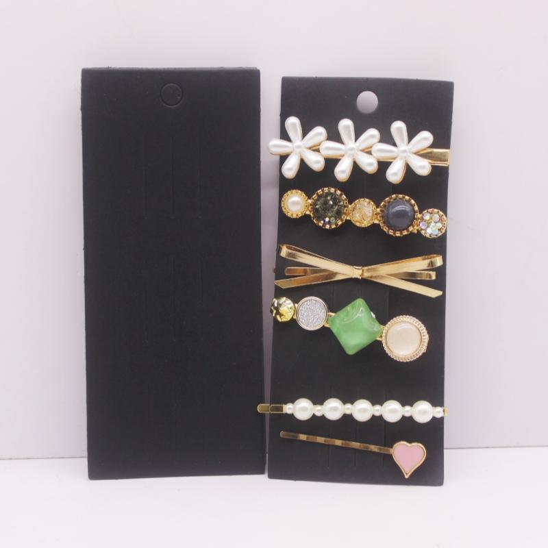 50pcs 15.5x6.5cm White/black/kraft Paper Color Multi Style Hair Clip Display Cards