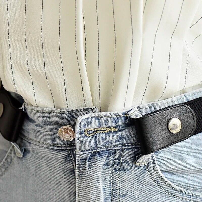 Adjustable Stretch Elastic Waist Band Invisible Belt Buckle-Free Belts for Women Men Jeans Pants Dress No Buckle Easy To Wear