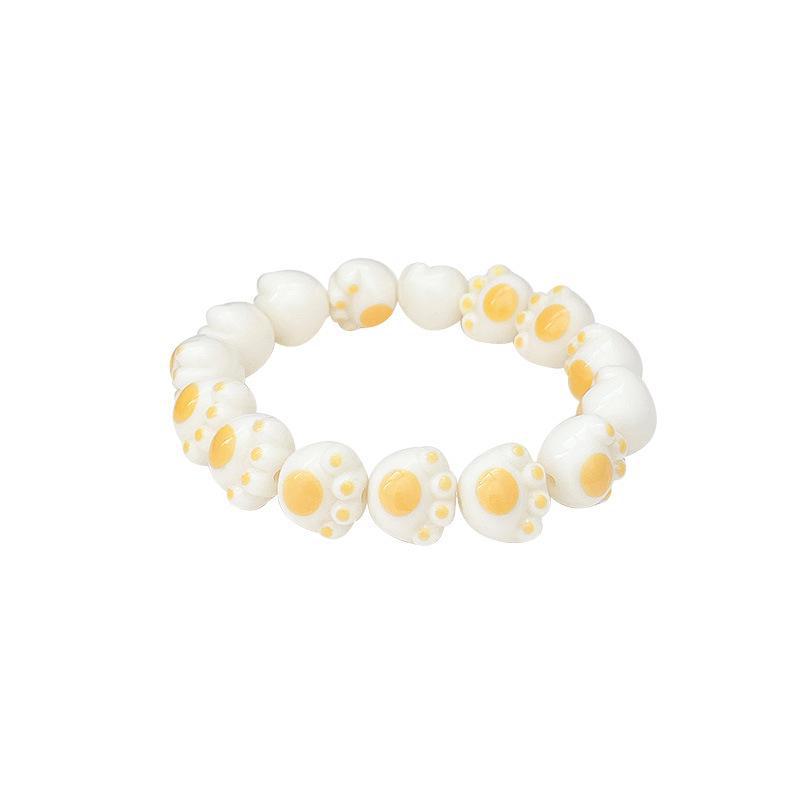 Charcoal-Burned Bodhi Root Cat Claw Beaded Bracelet - Simple, Versatile Jewelry Gift for Women