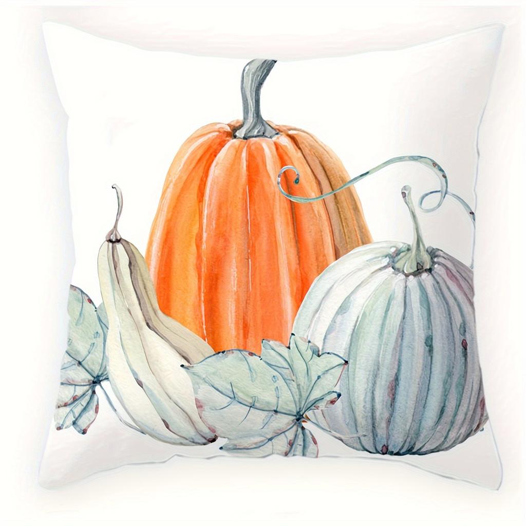 Herbst Kürbisse Aquarellmuster Kissenbezüge Muster Kissenbezug Geeignet für Sofa Schlafzimmer Auto Kissenbezug