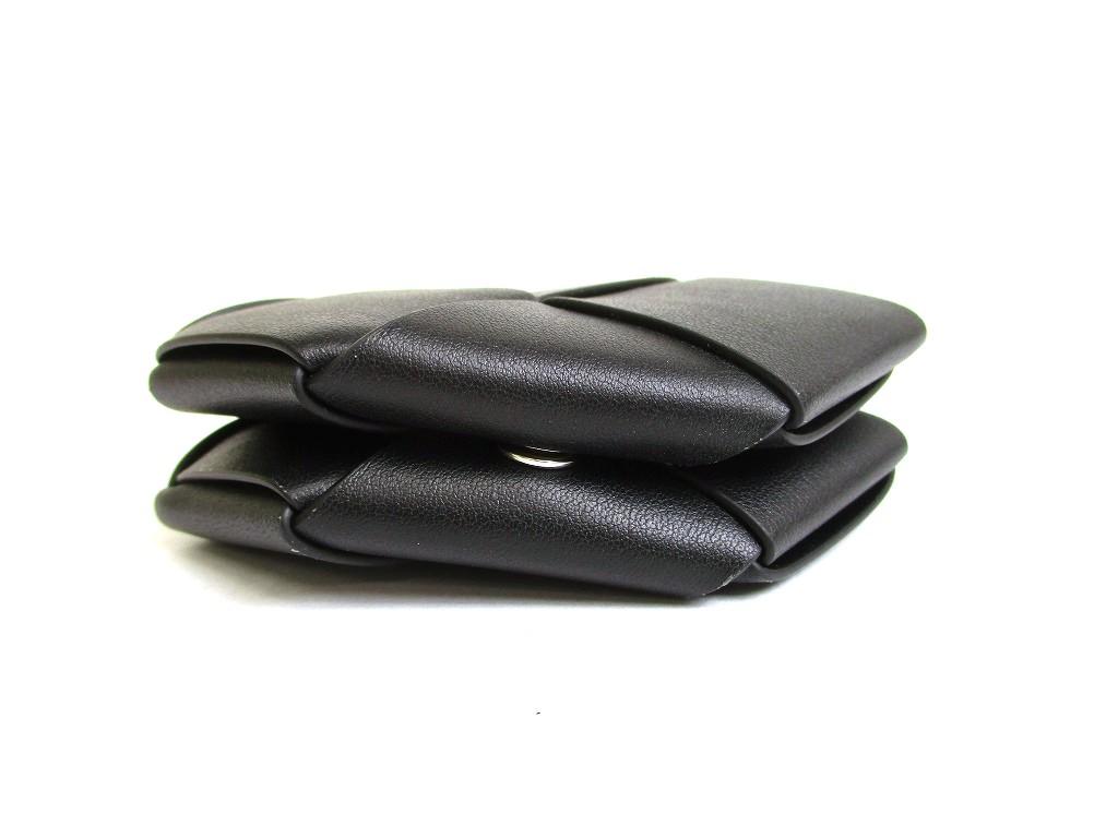 Authentic BOTTEGA VENETA Intrecciato Diago Black Leather Coin Purse Credit Card Holder #b067  Seller Refurbished