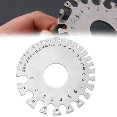 0-36 Metall rund AWG SWG Draht Lineal Dicke Durchmesser Messgerät Messwerkzeug