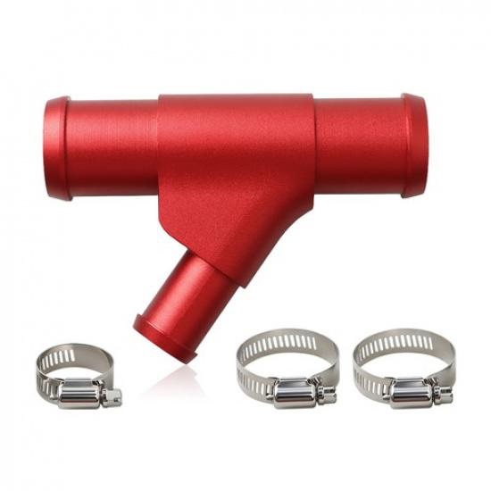 1x Red Aluminum Radiator Coolant Y-Pipe W/3 Clamps for 03-05 Ford Excursion 6.0L
