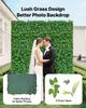 Artificial Plant Wall, 4 PCS 61 x 243.8 cm Artificial Boxwood Panels, Sun Protection Greenery Backdrop Privacy Hedge Fence, Fake Grass Screen for