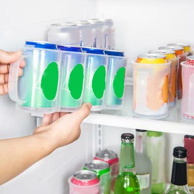 Can Storage Organizer Transparent Design Space-Saving Beer Beverage Refrigerator Storage Box for Home