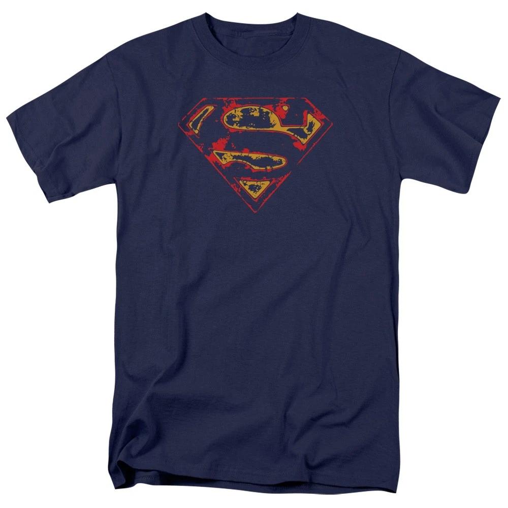 DC Comics - Superman - Super Distressed -  Unisex Children s T-shirt - Blue 100