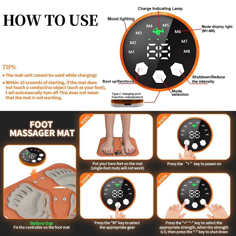 F Remote Feet Massager 3D Smart Foot Massage Pad R8 Modes 29 Levels Foot Relax Muscles Slim Legs Foot Massage Pad