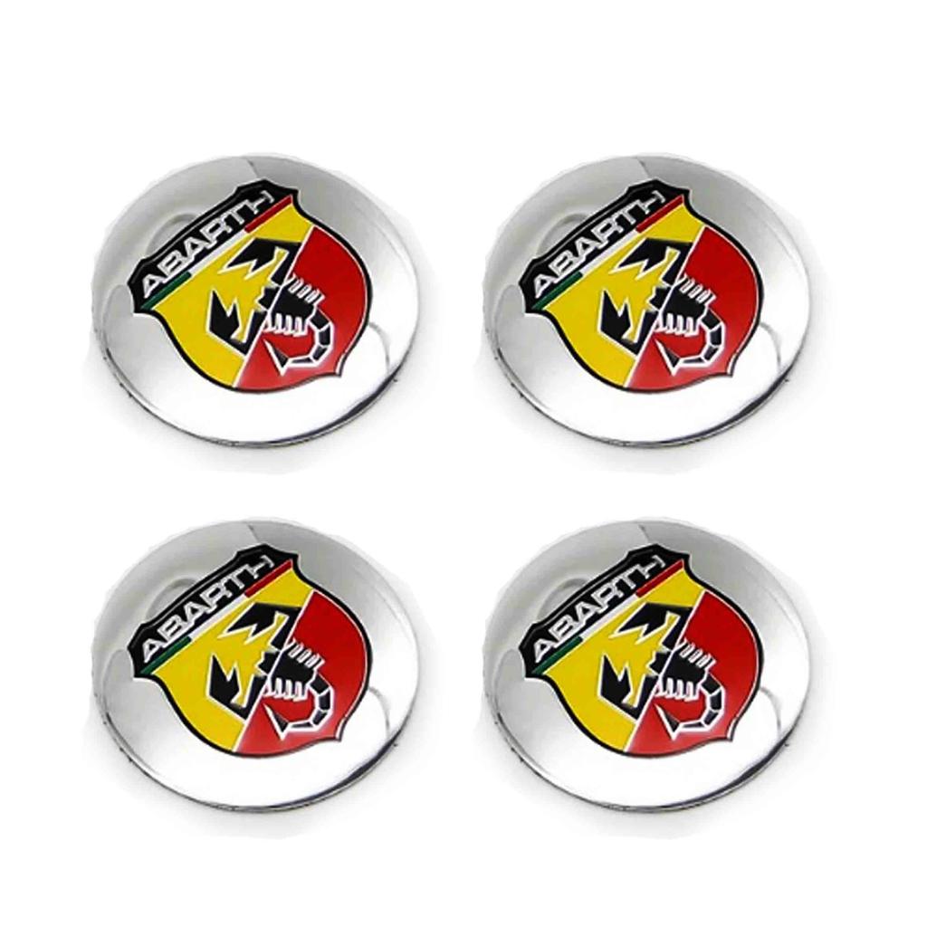 4pcs 56mm Wheel Center Hub Cap Emblem Badge Stickers Car Stying for Abarth 124 500 Grande Punto Spider 500C 595C 695C Evo