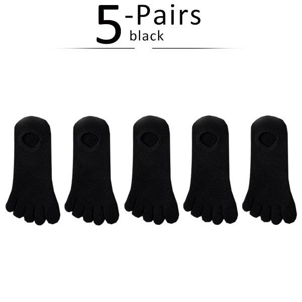 5 Pairs Summer Invisible Toe Socks Woman Girl Cotton Thin Solid Soft Shallow Mouth Breathable Deodorant No Show 5 Finger Socks