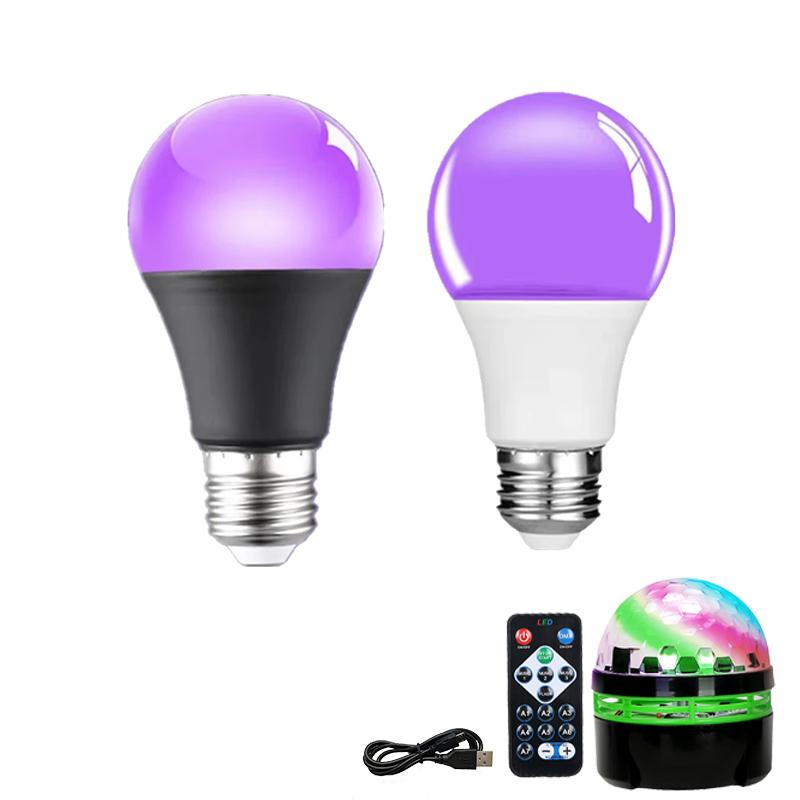 E27 Led Bulb 9W UV Light Bulbs Blacklight 395nm Ultraviolet Lamp Body Paint Fluorescent Lights Glow Party Disco Bar Decoration