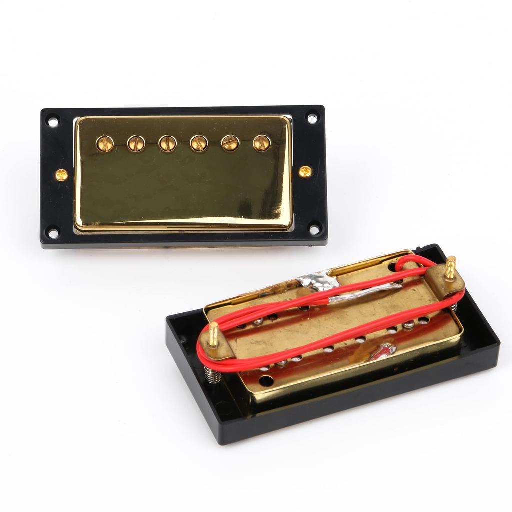 Yibuy Gold Double Coil Sealed Humbucker Pickup Set for Electric Guitar