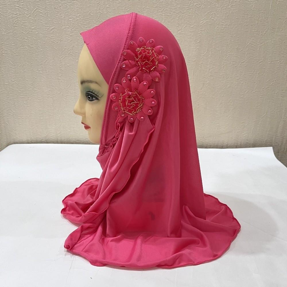 Ethnic-Style Patterns Children Hijab Soft Head Wrap Gift Girls Prayer Hat Turban Islamic