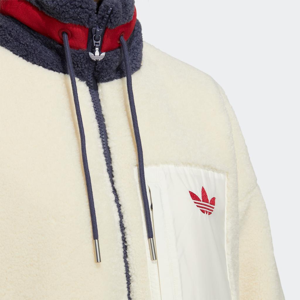 Adidas Originals FW22 Veste Courte Sherpa avec Logo Brodé Imprimé et Col Montant Zippé Vestes Femme Multicolore HR3456