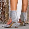 Women's Silver Heels 2025 New Summer Cool Boots Dating Party High Heels Sandals 2025 Hot