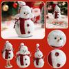 Plush Christmas Snowman Doll Desktop Decoration With Red Scarf, Cute Doll For Window Display Atmosphere Decoration