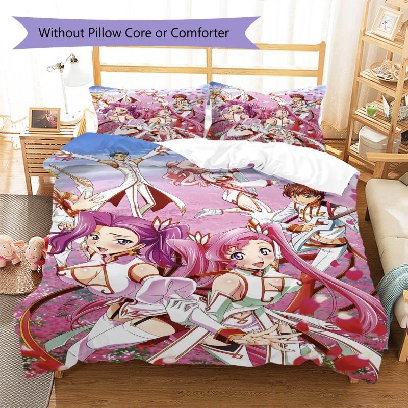 Code Geass Sakura Scene Anime 3Pcs Bedding Set, Duvet Cover with 2 Pillowcases, No Comforter No Pillow Core