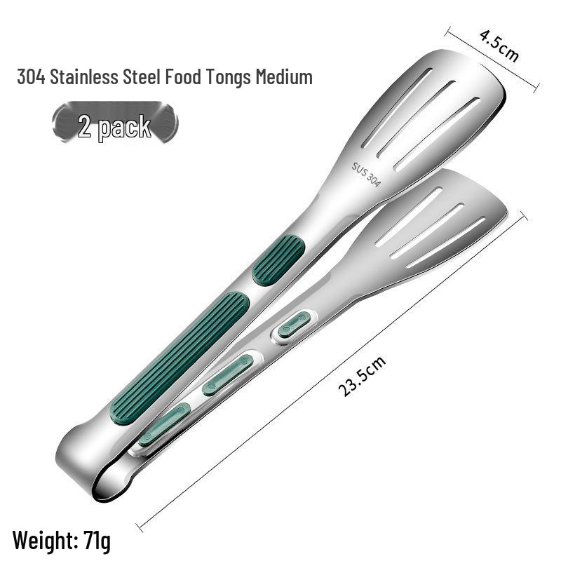 304 Edelstahl Küchenzange für Steak, Pfannkuchen, BBQ, Backen und Gemüse