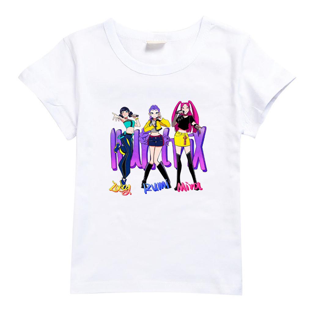 A4029 Multi-color Kids Girls Rumi Mira Zoey Print T-Shirt 100cm белый