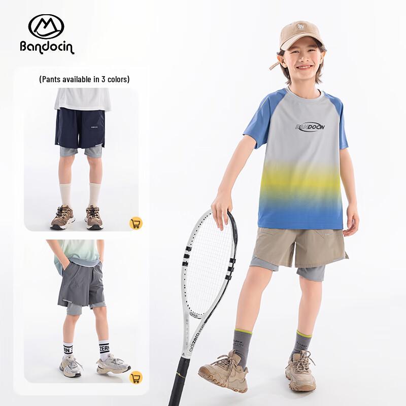 Boys' Faux Two-Piece Outdoor Sports Shorts