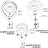 Salircon Gothic Multilayer Love Heart Jesus Cross Pendant Necklace Set Women Vintage Clavicle Chain Halloween Party Jewelry Gift