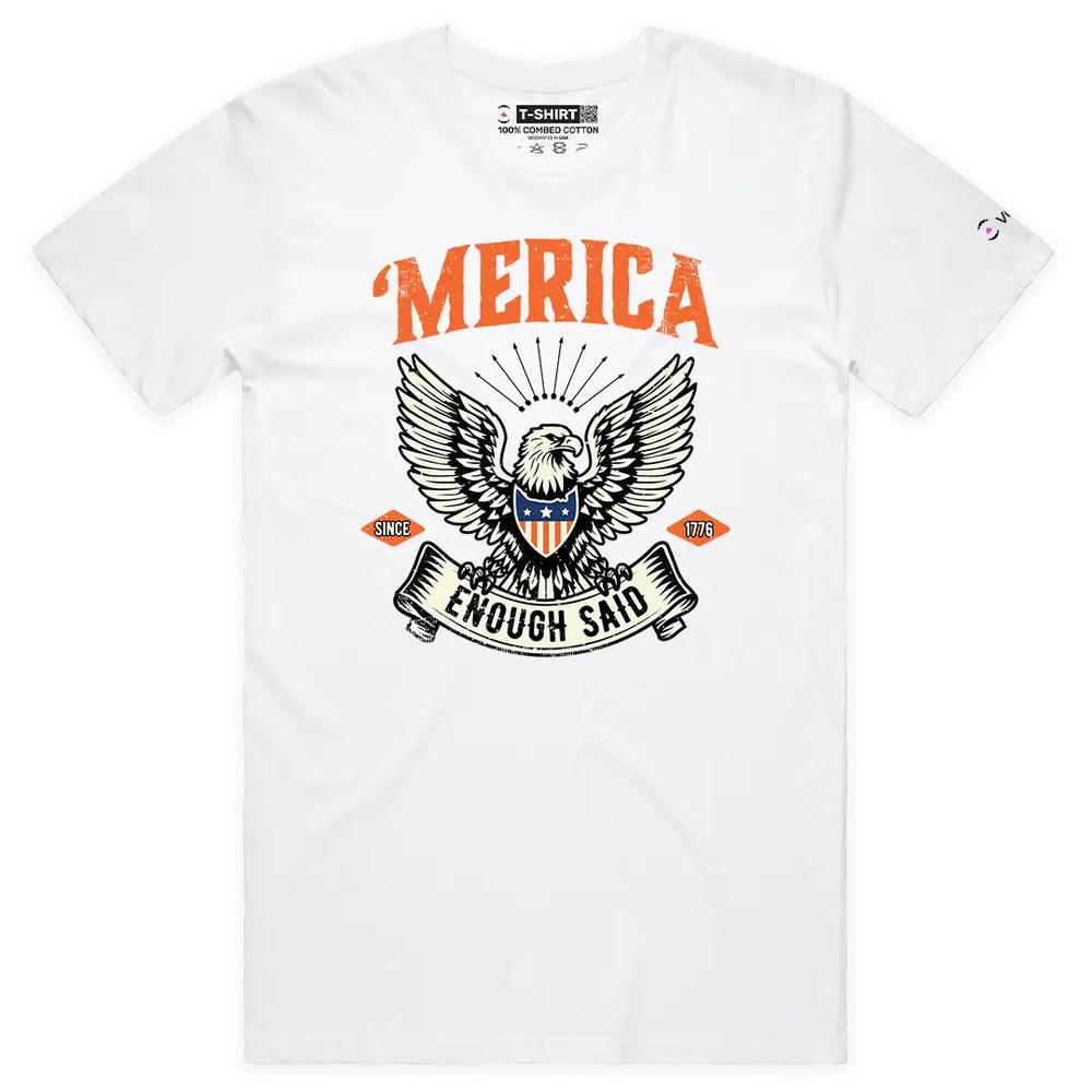

VOICEART America Enough Said 1776 Independence Day Premium Graphic T-Shirt 2XL