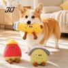 Teeth Grinding Toys for Puppies Plush Fruit Dog Toy with Bell, Squeaky Interactive Chew Toy, Anxiety Relief Dogs Soft Stuffed Small To Medium