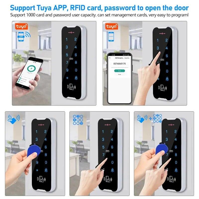IP68 Fully Waterproof RFID Access Control Keypad Metal Shell 125KHz Card Reader Metal Touch Controller Wiegand26/34 Doorbell