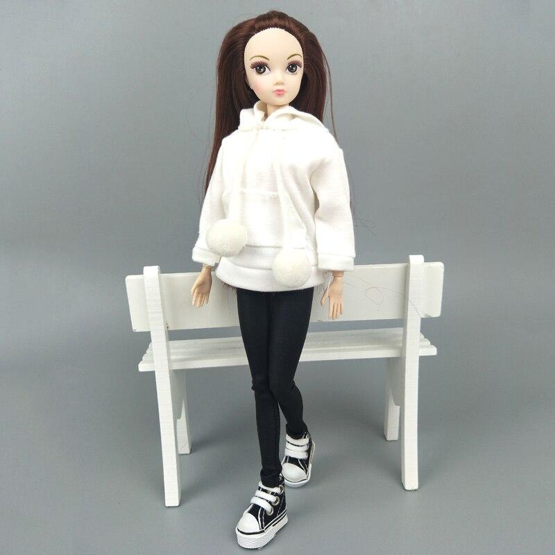 Pure White Coat Sweatshirt For Barbie Doll Clothes For Barbie Doll Outfits 1/6 Dolls Accessories For Children Collection