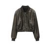 Damenmantel 2026 Neue Vintage Lederimitat Bomberjacke Mantel Cooler Stil Top