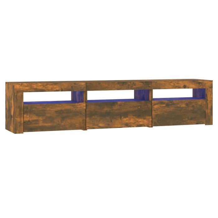 VidaXL Meuble TV avec Lumières LED Centre de Divertissement Rangement Meuble Média Meuble de Salon Salle de Séjour Maison 3152759