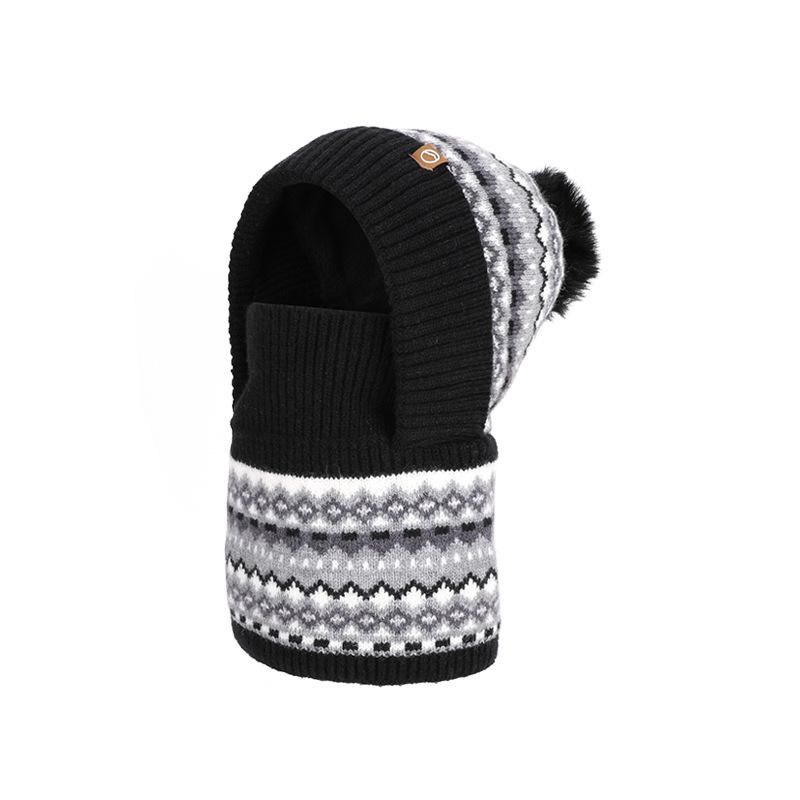 Kids Winter Knit Balaclava Hat with Face Mask and Neck Gaiter for Boys