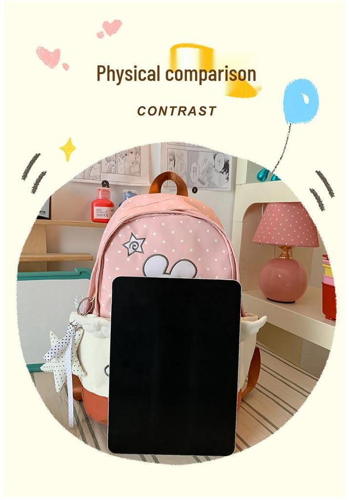 Japanese Cute Cartoon Rabbit Backpack for Girls with Large Capacity - Girly Commuting School Bag