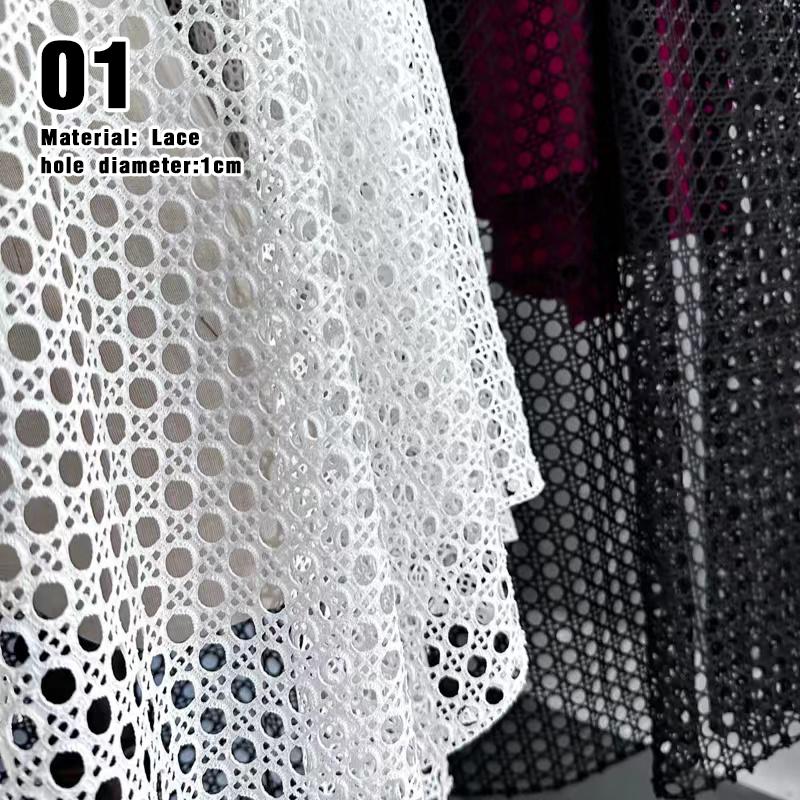 50*150cm Creative Cotton Mesh Fabric Hollow Texture Perspective Lace Clothing Designer Fabric For Sewing Apparel Costume
