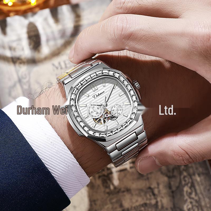 Durenwei Men's Luminous Nautilus Automatic Waterproof Watch with Transparent Skeleton Design