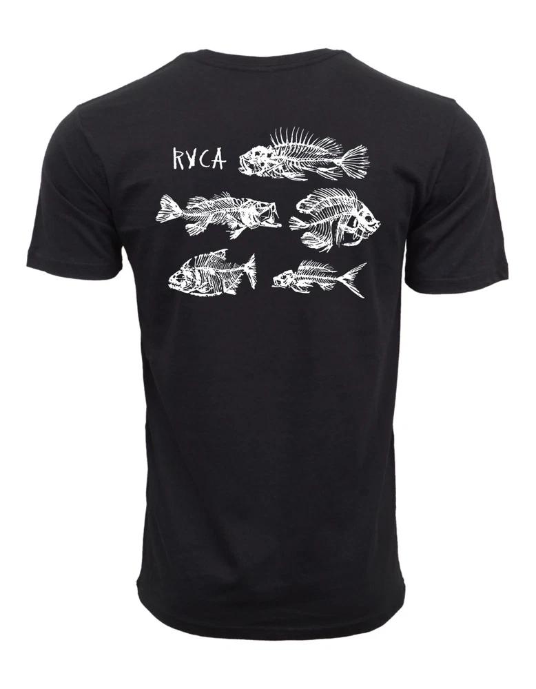 Rvca Fish Skuly Unisexs T Shirt Black S