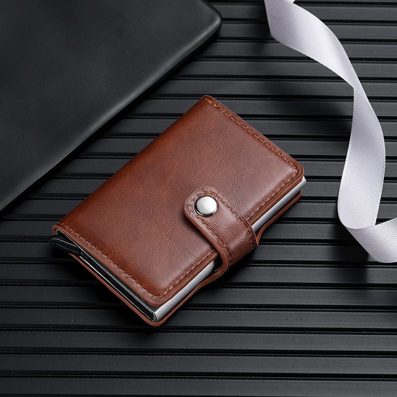Neu eingetroffener Kartenhalter aus PU-Aluminiumlegierung für Männer und Frauen, stilvolle und kompakte Brieftasche für Bremskarten