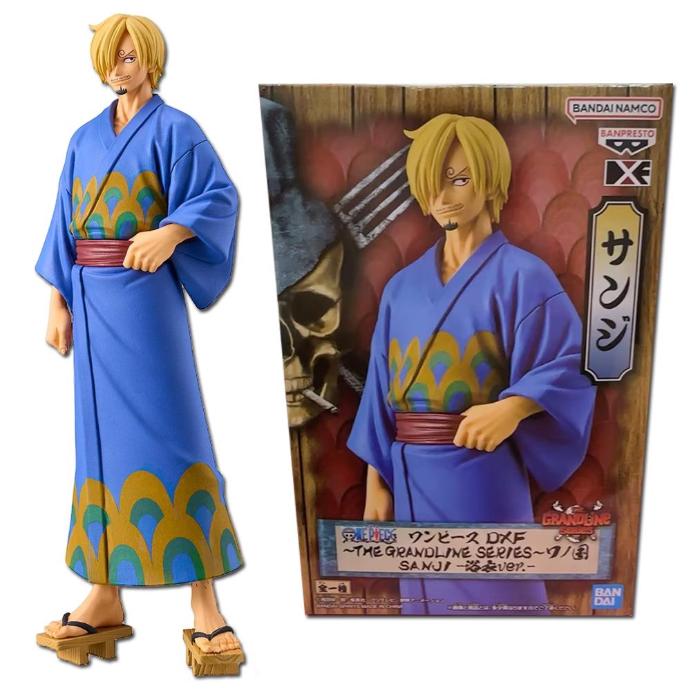 Anime One Piece Figura DXF Paese di Wano 17cm Vinsmoke Sanji Roronoa Zoro Modello Giocattolo Decorazione Collezione Regalo di Compleanno per Bambini