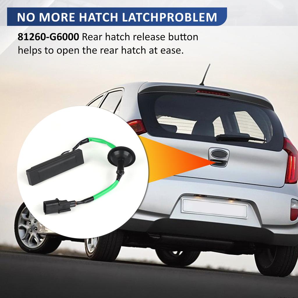 Heckklappen-Kofferraumschalter Griff Öffnungs-Schlossknopf Passend für Kia Morning für Picanto ACCENT VERNA 2017-2023 81260-G6000 81260-G6010