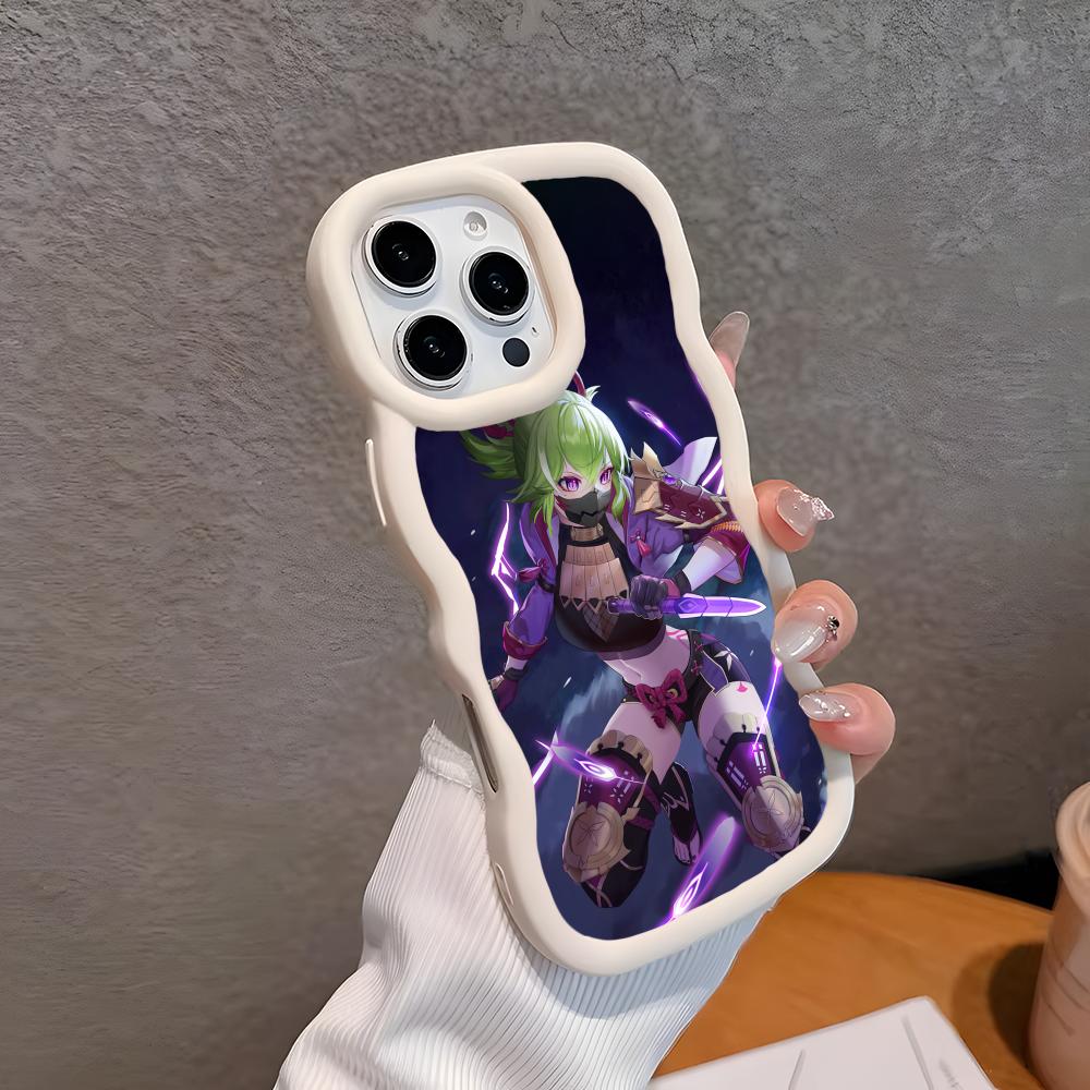 Spiel GI Kuki Shinobu Handyhülle für iPhone 17 16 15 14 13 12 11 Air Pro Max Plus Wellige Kante TPU Bunte Hülle Smartphone