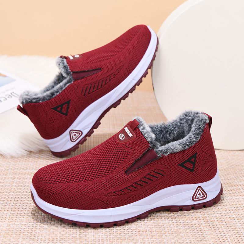 Cotton Shoes Female Winter Footwear Warm Cloth Shoes Women Cotton Shoes Padded Thickened Mother Shoes Outdoor Hiking Cold Winter Shoes Fleece Boots