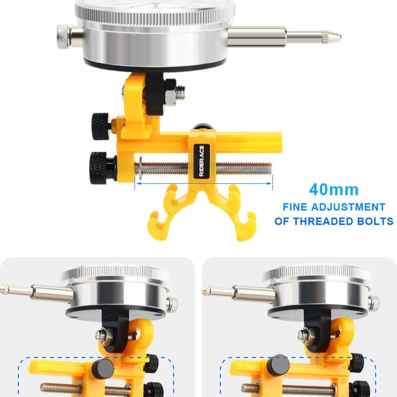RIDERACE Zentrierständer für Fahrradräder mit Messuhr, Mini-Felgen-Einstellwerkzeug für Rennrad, Mountainbike, MTB, Reparaturwerkzeug