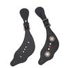 Spur Straps Western Rhinestone Floral Boots Vintage Spur Straps for Horse Riders Adjustable Length Handcrafted Black